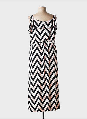 Rochie lungă țesătură crep fără mâneci negru MARBLE femeie