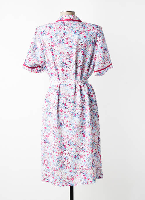Rochie midi imprimeu fantezie mâneci scurte alb GUY DUBOUIS femme