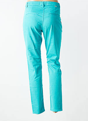 Pantalon chino țesătură poplin mărime normală albastru deschis HAPPY femeie