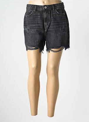 Șort țesătură denim talie înaltă negru PIECES femeie