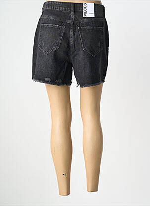 Șort țesătură denim talie înaltă negru PIECES femeie