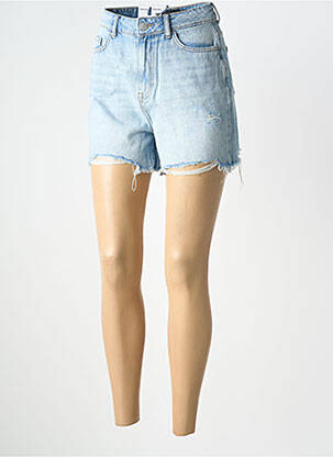 Șort țesătură denim talie înaltă albastru PIECES femeie