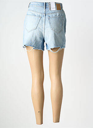 Șort țesătură denim talie înaltă albastru PIECES femeie