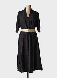 Rochie lungă croială cambrată mâneci 3/4 negru MOLLY BRACKEN femeie