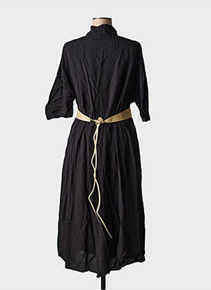 Rochie lungă croială cambrată mâneci 3/4 negru MOLLY BRACKEN femeie