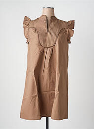 Rochie scurtă mâneci scurte mâneci scurte maro ONLY femeie