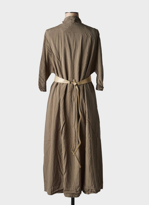 Rochie lungă croială cambrată mâneci 3/4 verde MOLLY BRACKEN femme