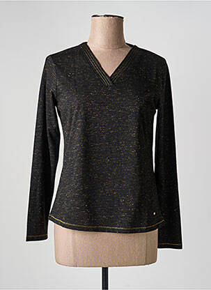 Top elasticitate mâneci lungi negru CHRISTINE LAURE femeie