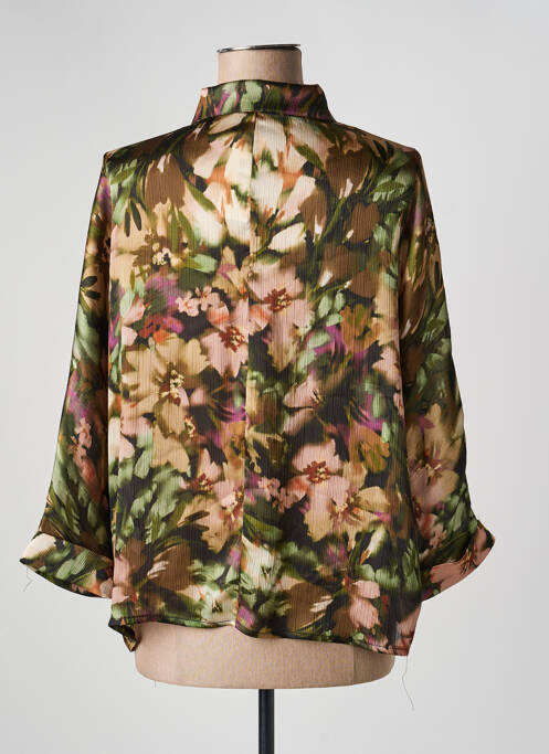 Cămașă imprimeu floral mâneci 3/4 maro HALOGENE femme