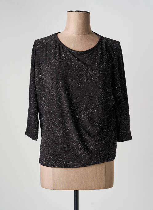 Top elasticitate mâneci 3/4 negru HALOGENE femme