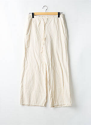 Pantalon larg țesătură poplin talie înaltă bej DIVIDED H&M femeie
