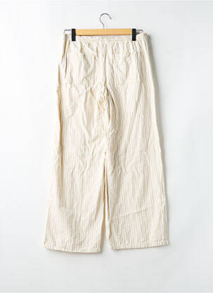 Pantalon larg țesătură poplin talie înaltă bej DIVIDED H&M femeie