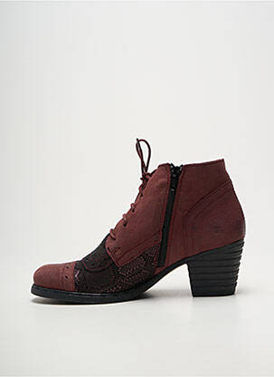 Botine/ghete țesătură satinată toc de 4 la 6 cm violet ALCE SHOES femeie