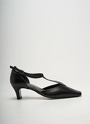 Pantofi cu toc țesătură satinată toc de 4 la 6 cm negru BRENDA ZARO femme
