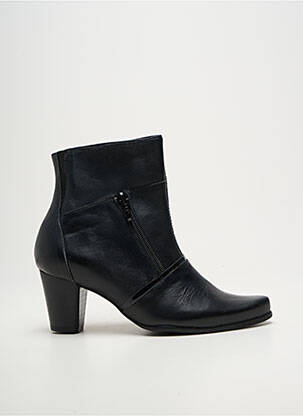 Botine/ghete țesătură satinată toc de 4 la 6 cm negru GEO-REINO femeie