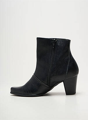 Botine/ghete țesătură satinată toc de 4 la 6 cm negru GEO-REINO femeie