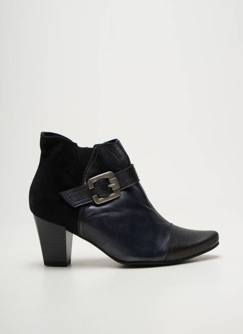 Botine/ghete țesătură satinată toc de 4 la 6 cm negru GEO-REINO femme