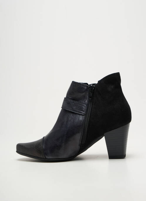 Botine/ghete țesătură satinată toc de 4 la 6 cm negru GEO-REINO femme