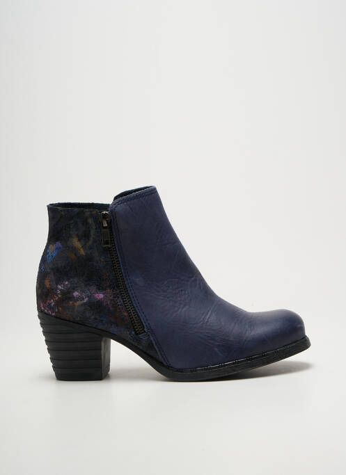 Botine/ghete țesătură satinată toc de 4 la 6 cm albastru NICE femme