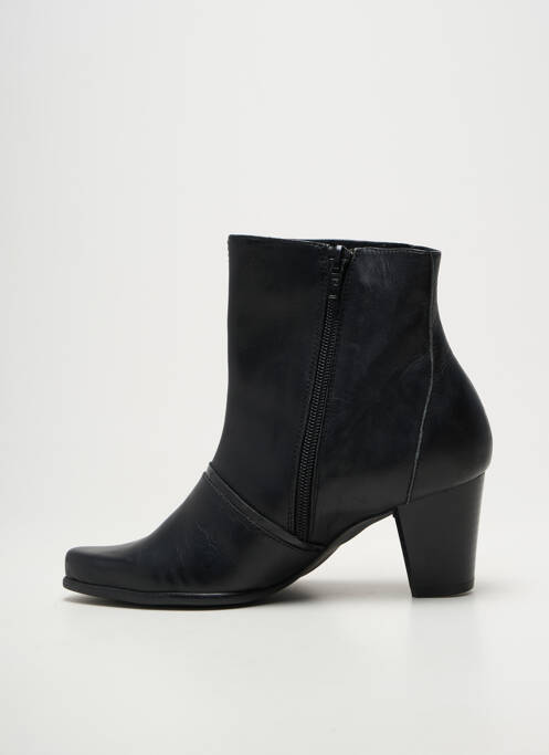 Botine/ghete țesătură satinată toc de 4 la 6 cm negru GEO-REINO femme