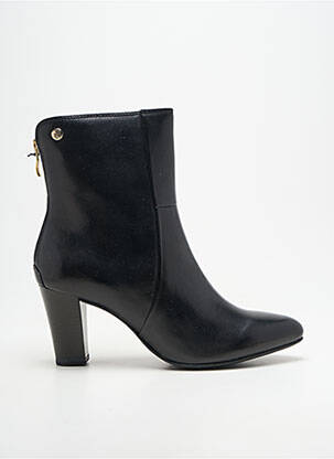 Botine/ghete țesătură satinată toc de 7 la 9 cm negru CAPRICE femeie