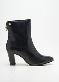 Botine/ghete țesătură satinată toc de 7 la 9 cm negru CAPRICE femme