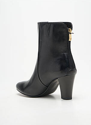 Botine/ghete țesătură satinată toc de 7 la 9 cm negru CAPRICE femeie
