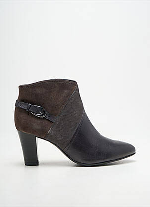 Botine/ghete țesătură satinată toc de 4 la 6 cm negru CAPRICE femme