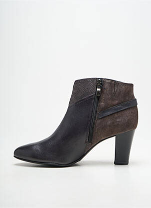 Botine/ghete țesătură satinată toc de 4 la 6 cm negru CAPRICE femeie