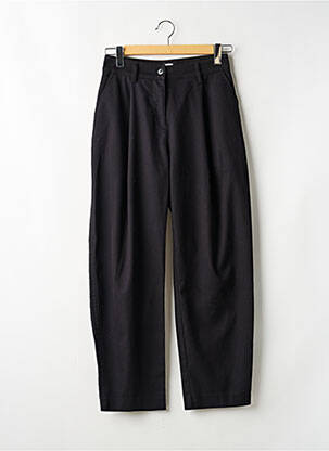 Pantalon drept țesătură poplin talie înaltă negru WEEKDAY femeie