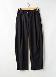 Pantalon drept țesătură poplin talie înaltă negru WEEKDAY femme