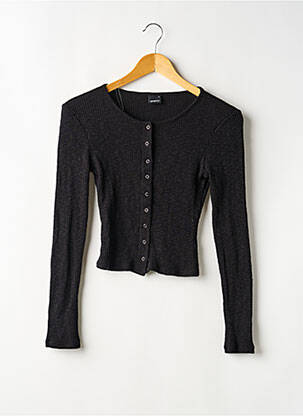 Vestă cu mâneci lungi guler rotund negru GINA TRICOT femeie