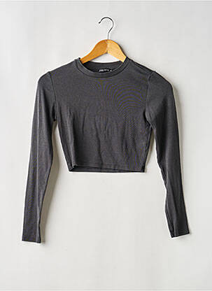 Top elasticitate mâneci lungi gri ZARA femeie