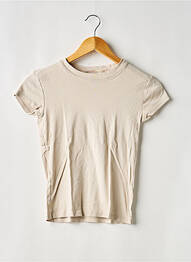 Tricou elasticitate mâneci scurte bej TOPSHOP femme