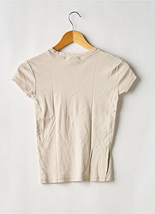 Tricou elasticitate mâneci scurte bej TOPSHOP femeie