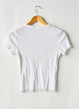 Tricou elasticitate mâneci scurte alb DIVIDED H&M femeie