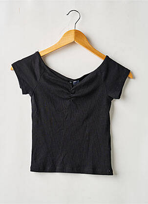 Top elasticitate mâneci scurte negru DIVIDED H&M femeie