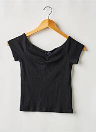 Top elasticitate mâneci scurte negru DIVIDED H&M femme