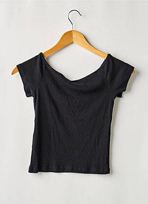 Top elasticitate mâneci scurte negru DIVIDED H&M femeie