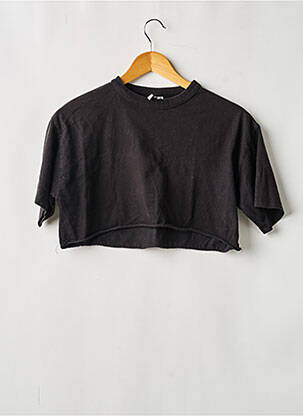 Top țesătură jersey mâneci scurte negru ASOS femme