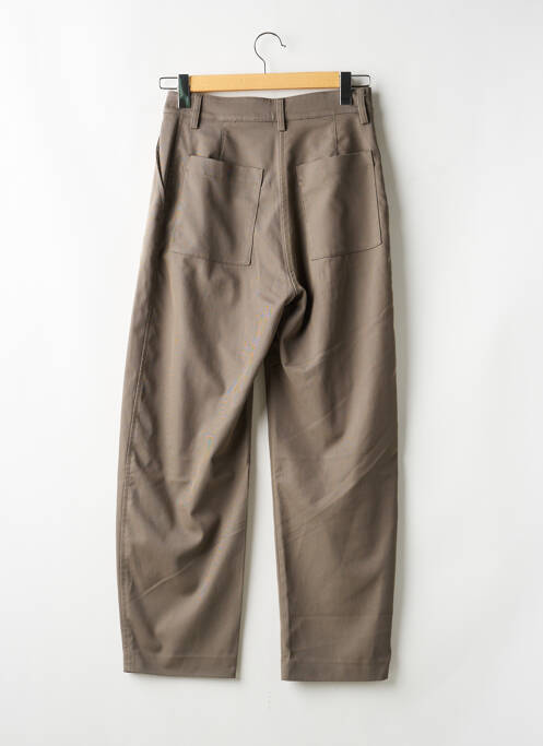 Pantalon drept țesătură poplin talie înaltă gri WEEKDAY femme