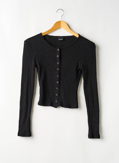 Vestă cu mâneci lungi elasticitate negru GINA TRICOT femme