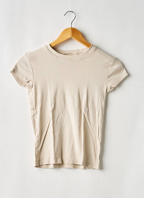 Tricou elasticitate mâneci scurte bej TOPSHOP femme