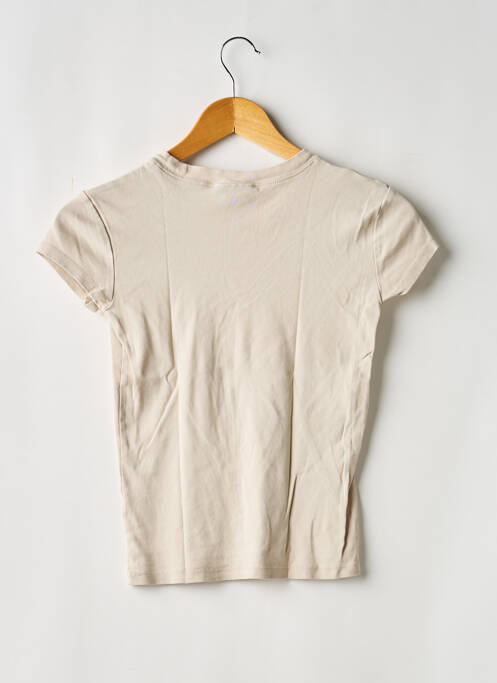 Tricou elasticitate mâneci scurte bej TOPSHOP femme