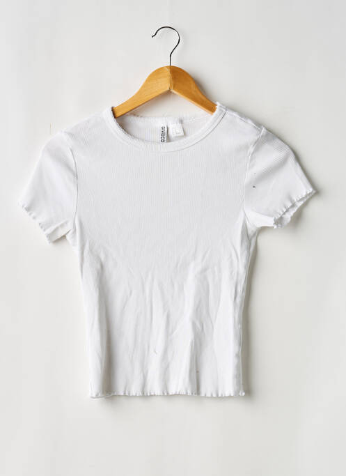 Tricou elasticitate mâneci scurte alb DIVIDED H&M femme