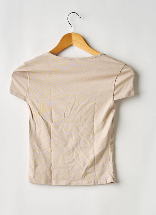 Tricou elasticitate mâneci scurte maro GINA TRICOT femme