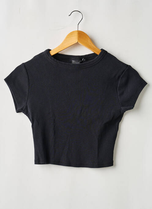 Tricou croială dreaptă mâneci scurte negru ASOS femme