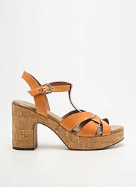Sandale/pantofi decupați semi compensat toc de 7 la 9 cm portocaliu MARCO TOZZI femme