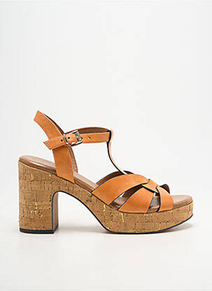 Sandale/pantofi decupați semi compensat toc de 7 la 9 cm portocaliu MARCO TOZZI femme
