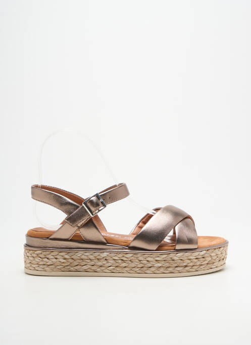 Sandale/pantofi decupați țesătură satinată toc de 4 la 6 cm maro MARCO TOZZI femme